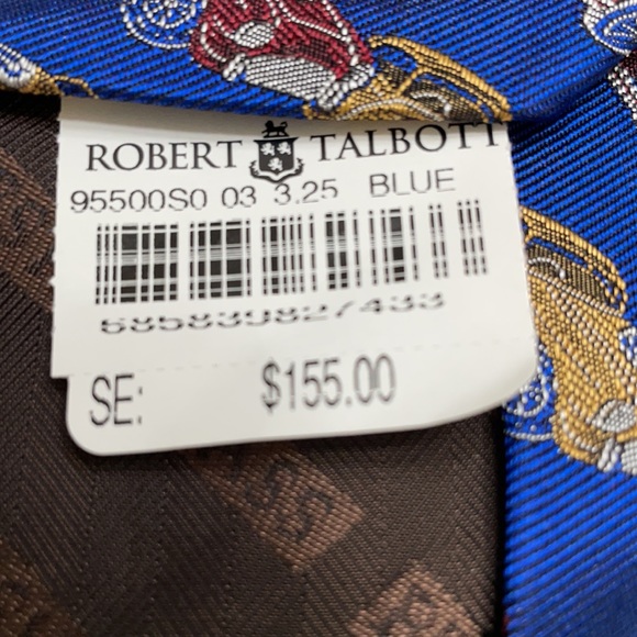 Robert Talbott Best of Class Tie #12 Vintage Race Cars Red & Yellow on Blue Tie - Picture 5 of 5
